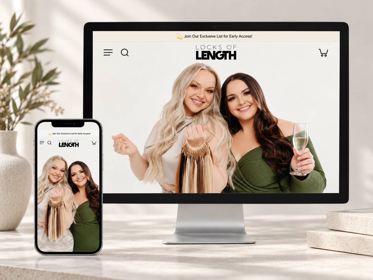 Locks of Length website design on desktop and mobile phone by Soul Wild Marketing